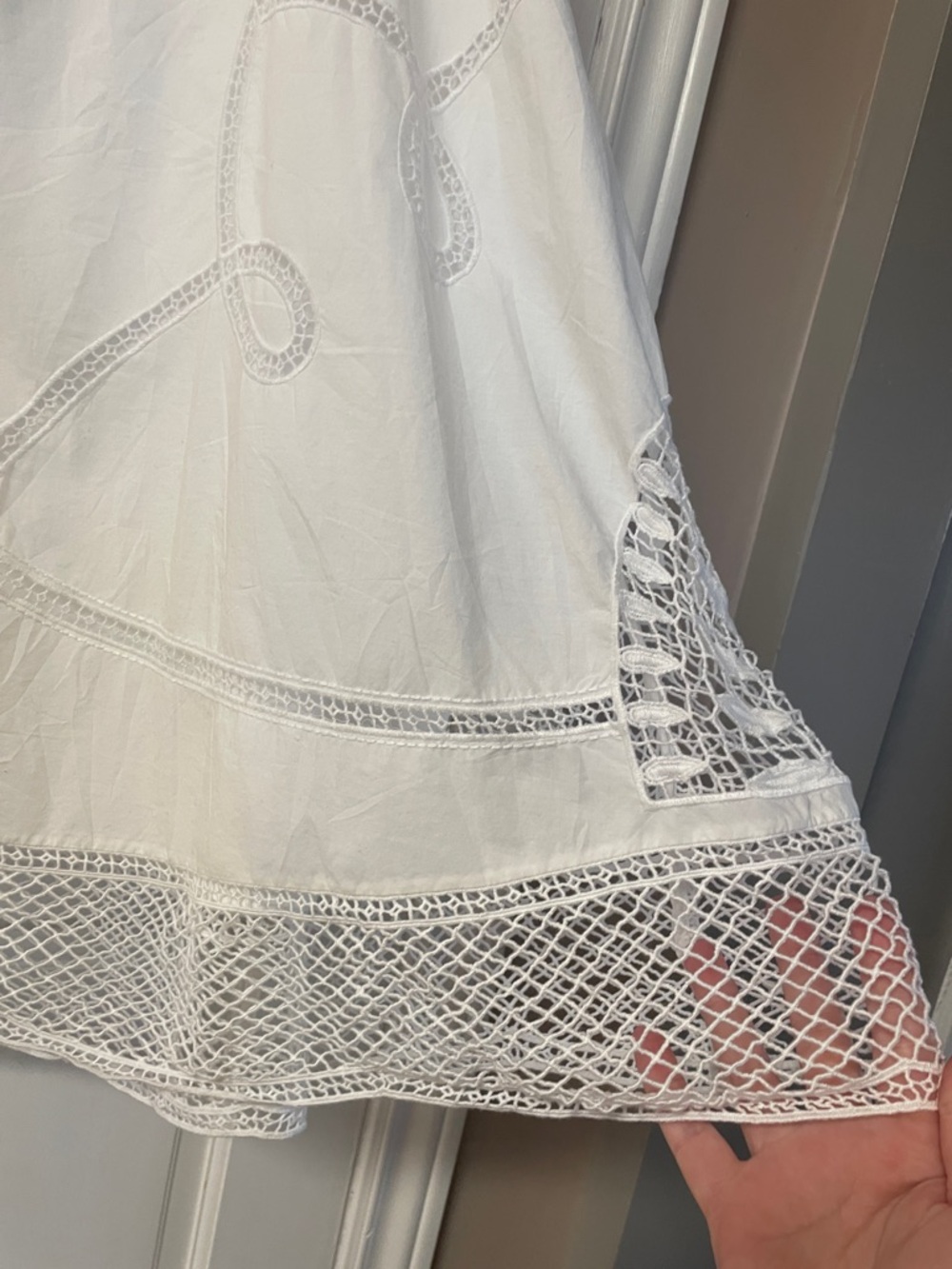 Vineyard Vines lined white cotton crochet design maxi skirt women’s size XL - Picture 6 of 14